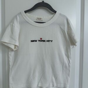 Brandy Melville White New York City Tee with Red Star